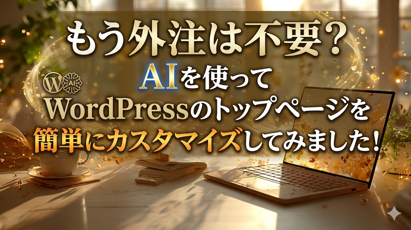 もう外注は不要？AIを使ってWordPress（Cocoon）のトップページを簡単にカスタマイズしてみました！