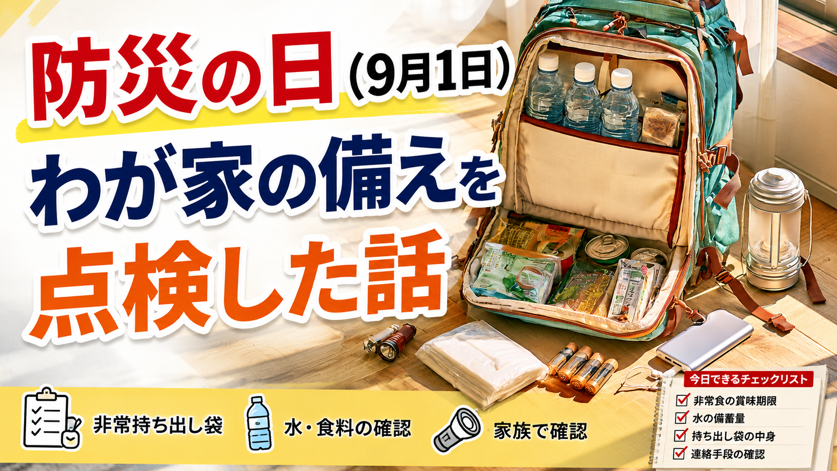 防災の日（9月1日）前にわが家の備えを点検した話