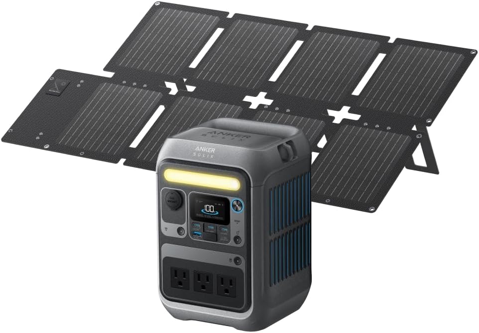 【288Whポータブル電源 & 60Wソーラーパネルセット】Anker Solix C300 Portable Power Station with Solix PS60 Compact Portable Solar Panel