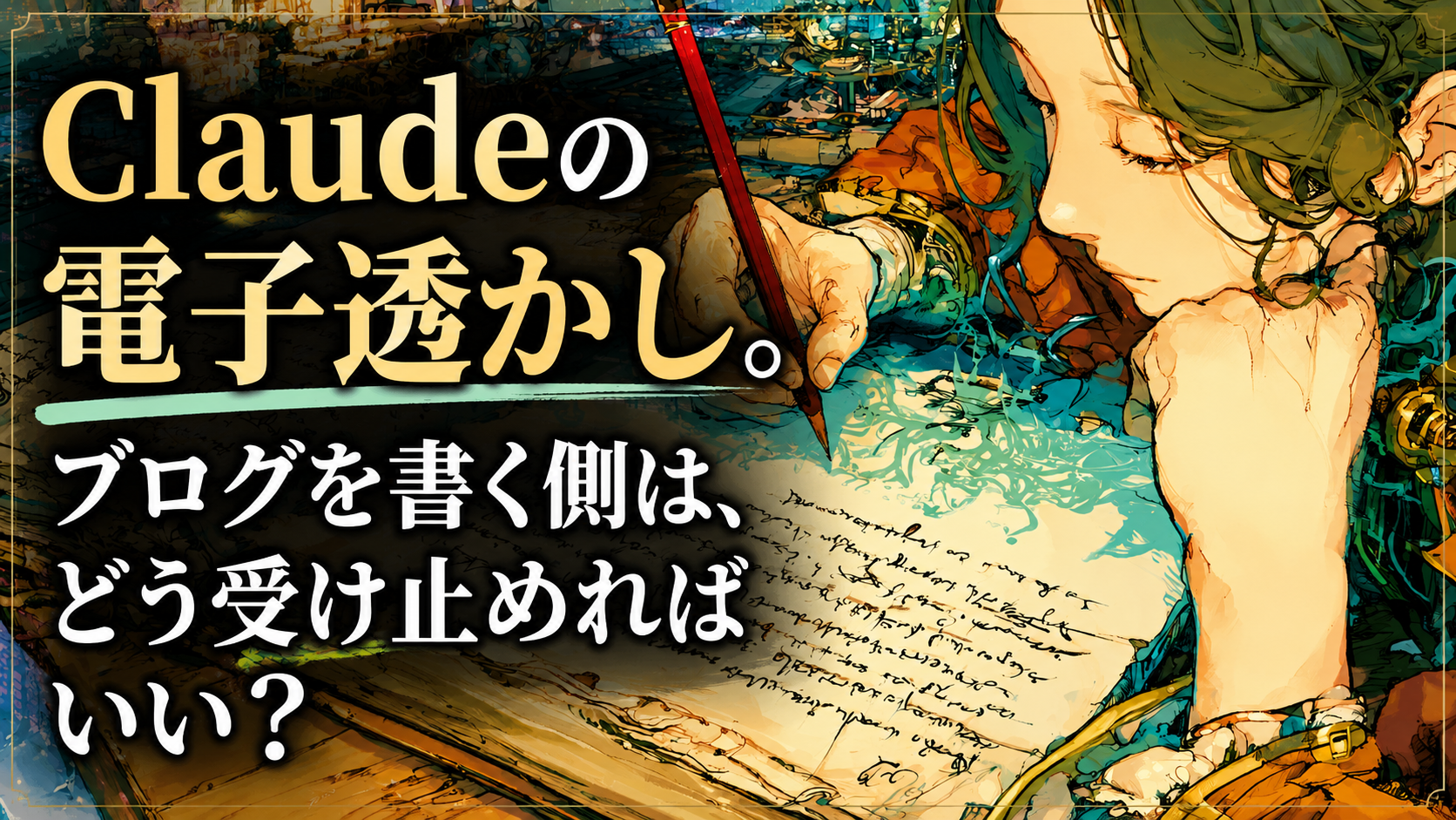 Claudeの電子透かし。ブログを書く側は、どう受け止めればいい？