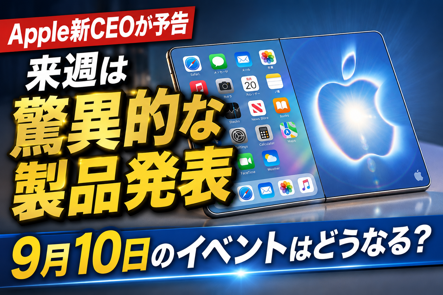 Apple新CEOが予告「来週は驚異的な製品発表」9月10日のイベントはどうなる？